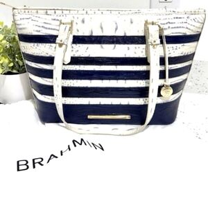 BRAHMIN Asher Suri White Corsica Purse Handbag Shoulder Bag Alligator Melbourne